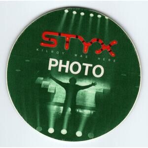 Styx Kilroy Was Here Backstage Pass Original 1984 Rock Concert Mr. Roboto Green